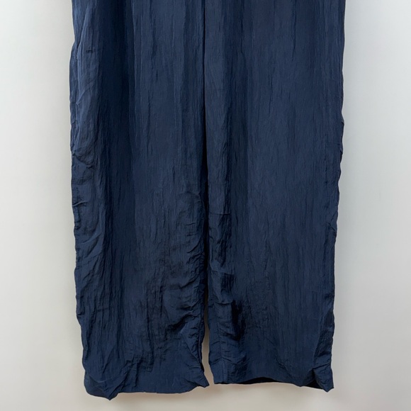 Abercrombie & Fitch Crinkle Woven Pull-On Relaxed Wide Leg Pant Navy XL - Picture 5 of 10